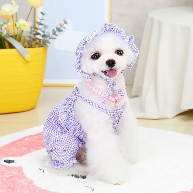 Summer Dog jumpsuits Cat Clothing Teddy Yorkshire Bichon Poodle Pet Pumpkin Pants Dropshipping Cute Suit With Hat Costume |