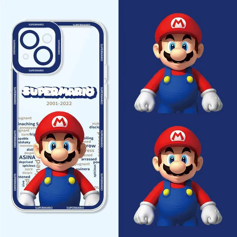 

Super Mario Bros Cartoon Phone Case Suitable for IPhone 11 12 13 Mini 13Pro XS Max Case Mario Anime Figures Silicone Soft Cover