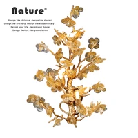 chinese style handmade glass flower chandelier for lliving room tree branches copper indoor decoration lamp art lighting fixture