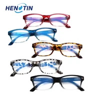 henotin reading glasses spring hinge men and women rectangular decorative eyeglasses hd presbyopia magnifier reader 0600