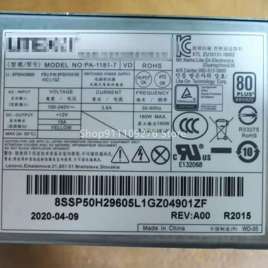 Оригинальный разборный блок питания для блока HP 280G2 SFF DPS-180AB-22 A PCH018 PA-1181-7