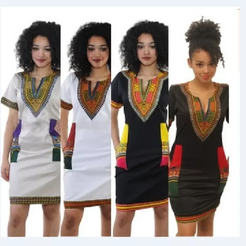 

Осеннее Новое модное женское платье с этническим принтом, женское темпераментное платье в африканском стиле, женское платье в африканском ...