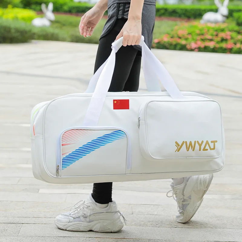 YWYAT Sports Fitness Gym Bag Dry Wet Separation for Men Women Waterproof Portable Tennis Racquet Bag for 3-6 Badmionton Rackets