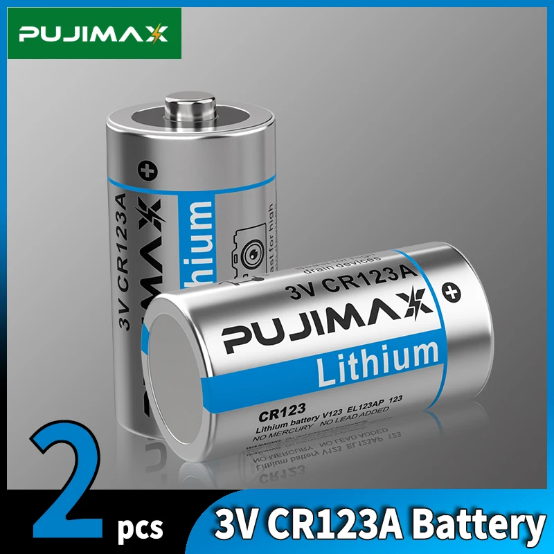 

PUJIMAX CR123A 3V Disposable Battery for Portable Camera High Power Flash Efficient Energy Strong Power Long Lasting Durability