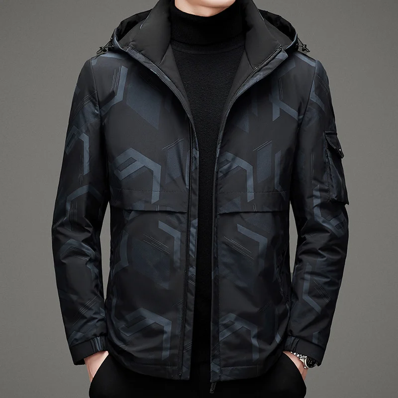 

down short Br hooded jacket men in winter thickened warm 2023 new fashion camouflage coat for young and middle-aged
