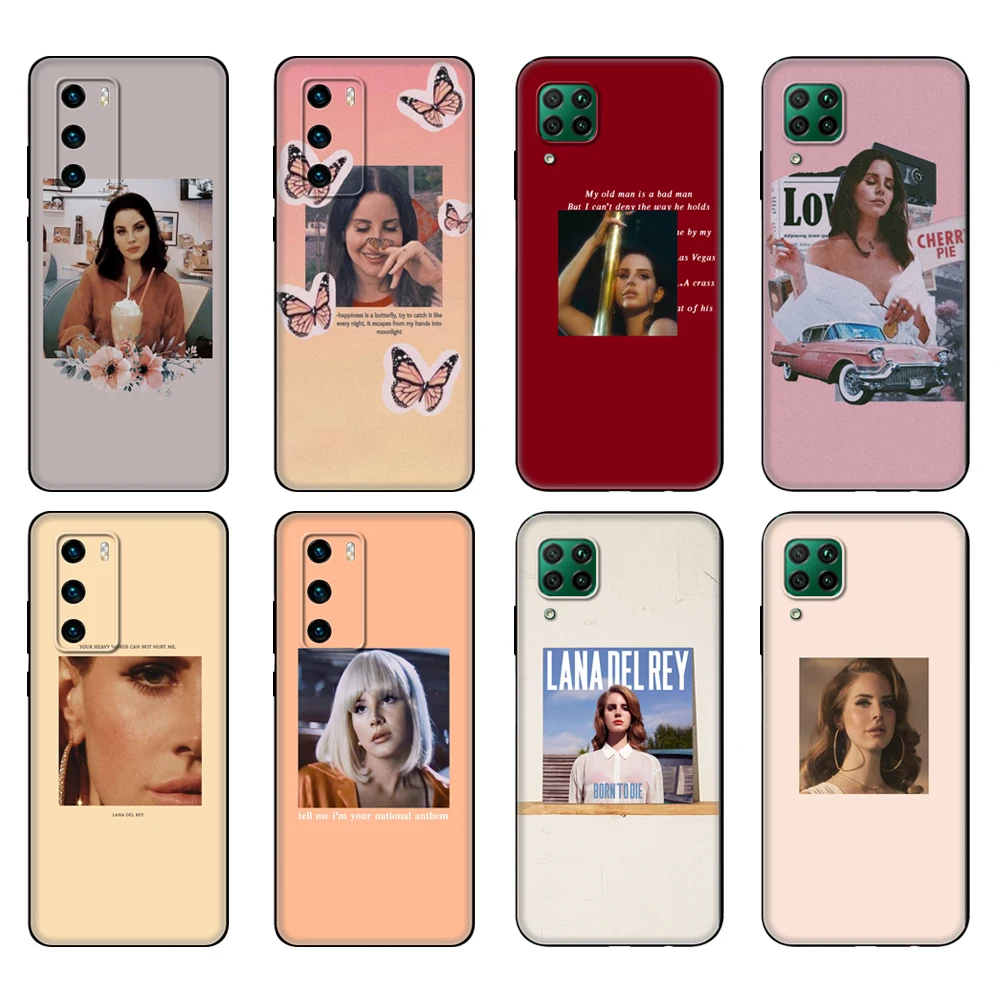 

Black tpu Case For Huawei P30 Lite P30 Pro P40 Case For Huawei P40 LITE E P Smart 2020 Case Cover cute Lana Del Rey
