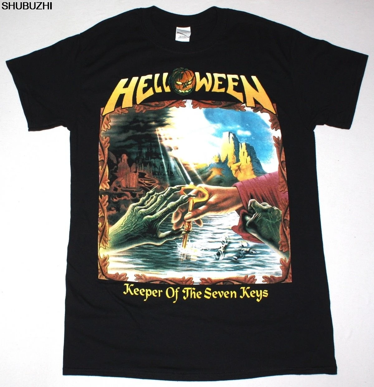 

HELLOWEEN KEEPER OF THE SEVEN KEYS PART II HEAVY METAL KISKE NEW BLACK T-SHIRT sbz4253