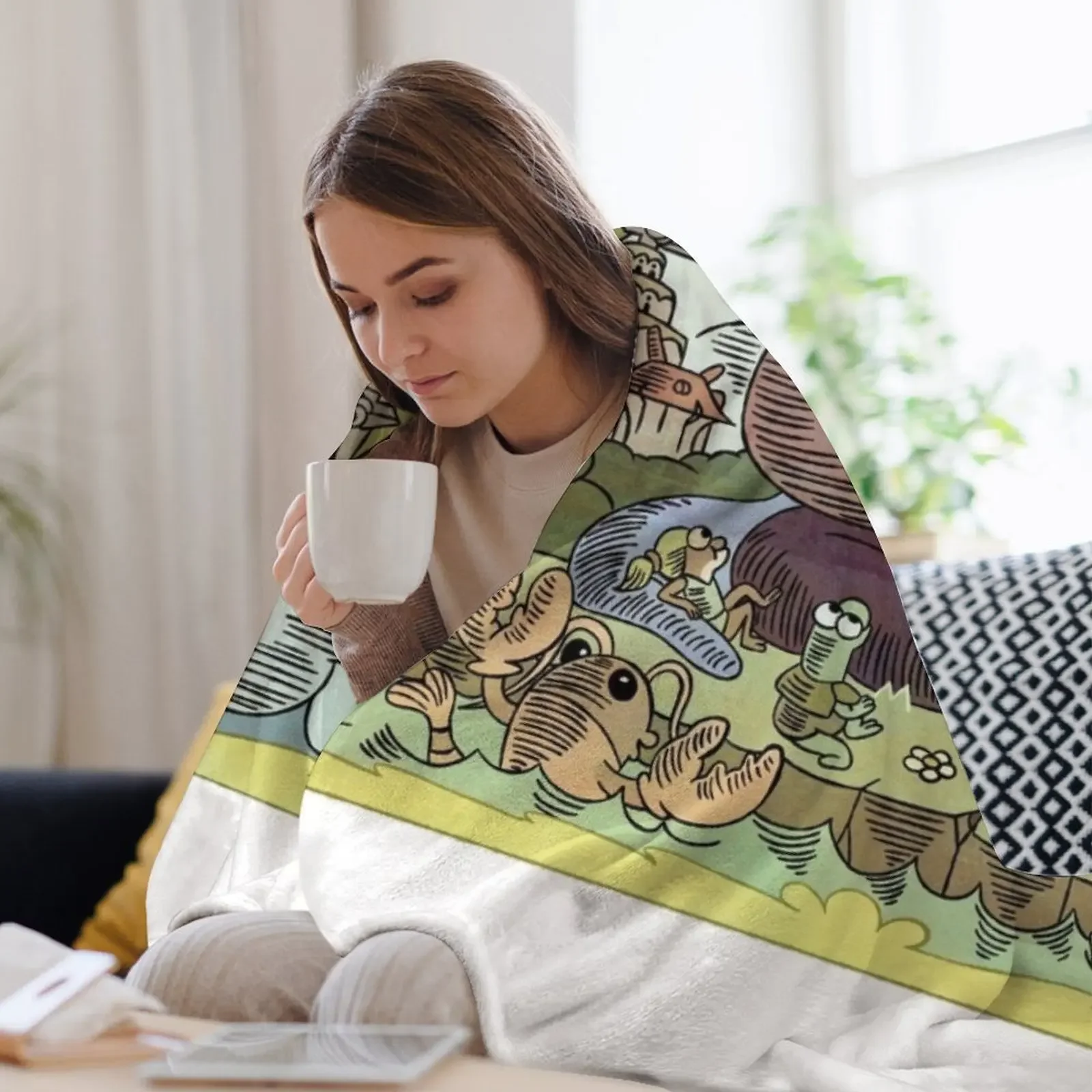 Одеяло King Andrias с росписью мягкие клетчатые винтажные одеяла Polar Shaggy