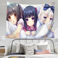 anime wall tapestry nekopara hanging show piece wall carpet throw rug tablecloth for rental room dormitory decor customed
