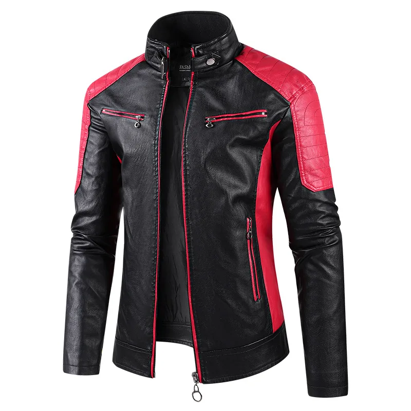 

Casual Vintage Men PU Leather Jacket Mens Thick Business Leather Jacket Mens Slim Fit Men Motorcycle Coat Autum Winter Clothing