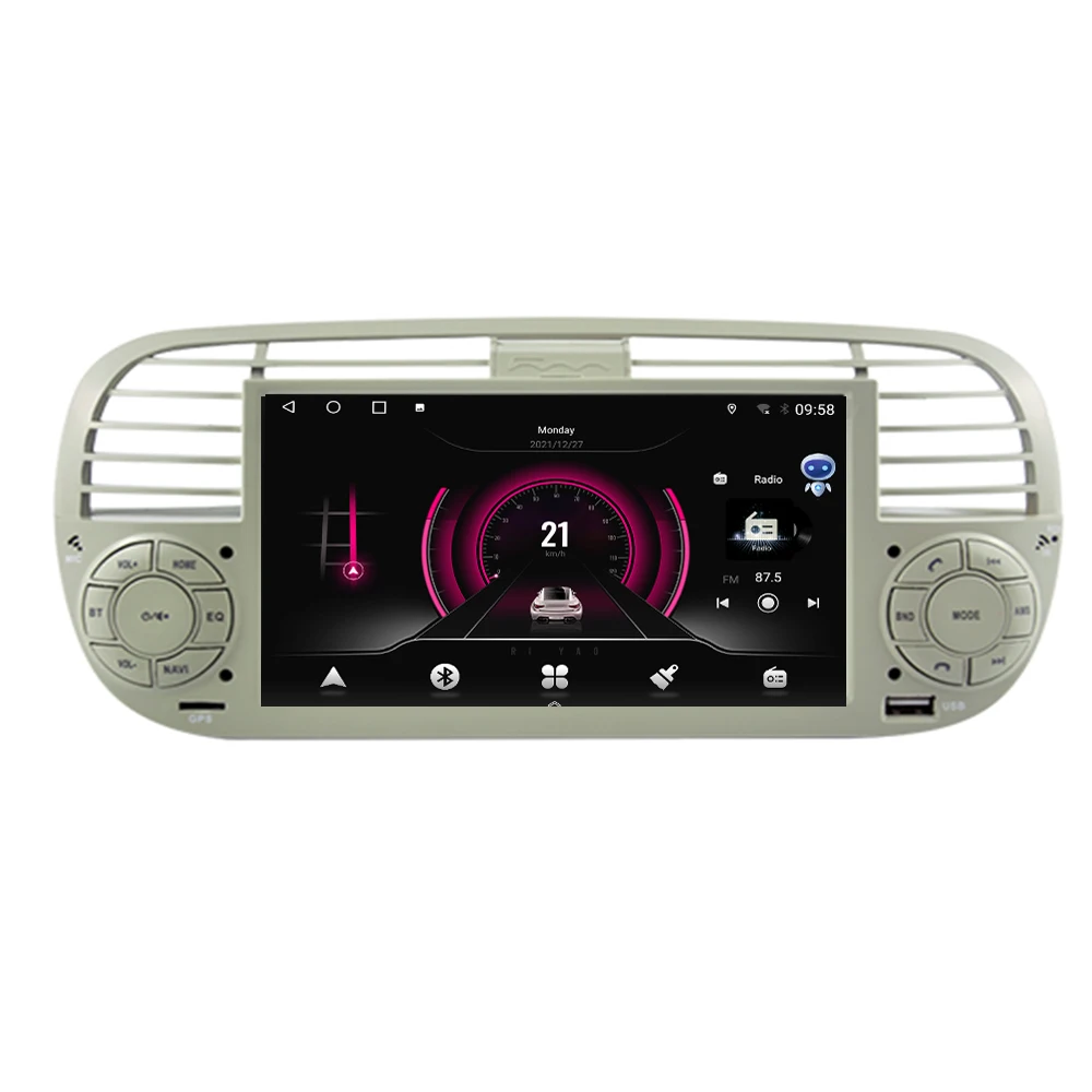 

8" Inch Android 12 Radio Car GPS Navigation Multimedia Player for FIAT 500 2Din Car Radio Stereo Autoaudio Buit In FM DPS WIFI