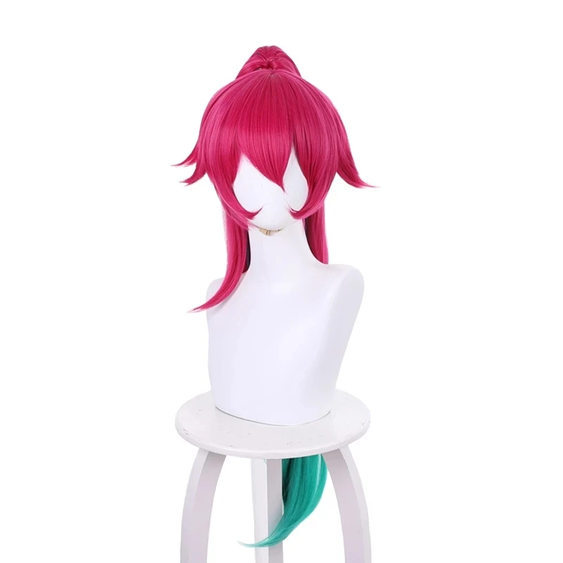 

Game LOL Cafe Cutie Sivir Cosplay Wig 85cm Rose Gradient Blue Green Heat Resistant Synthetic Hair halloween Party Wigs
