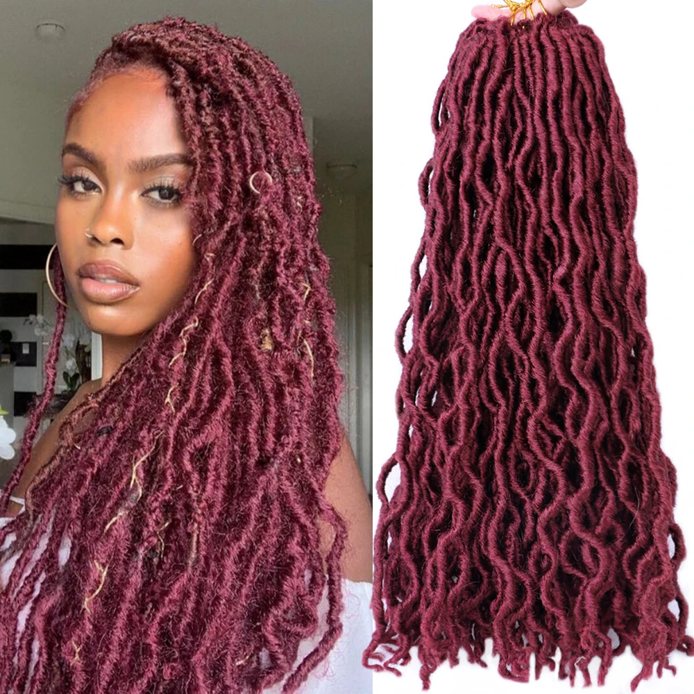 

Goddess Faux Locks Crochet Pre Looped Soft Curly Dreadlocks Hair Extensions Synthetic Braiding Ombre Locs Wholesale Braids