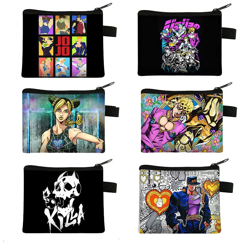 

Женский кошелек для мелочи с рисунком аниме «невероятные приключения Джоджо», мешки для денег, кредитных карт, с держателем для наушников, «Кира йошикаге», «KILLER QUEEN»