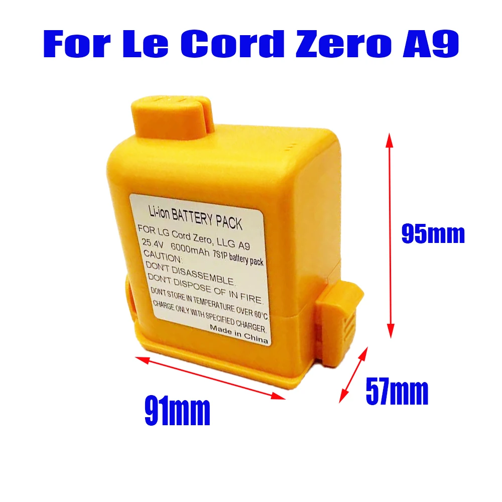 Фото    Литий-ионный аккумулятор 25,8 В, 6000 мАч для LG Cord Zero EAC63382204 A9, A9S, P9, A9K-CORE, A9MAX, A9T-Ultra, A9K-PRO, A9N, A9M, A9 Plus №3