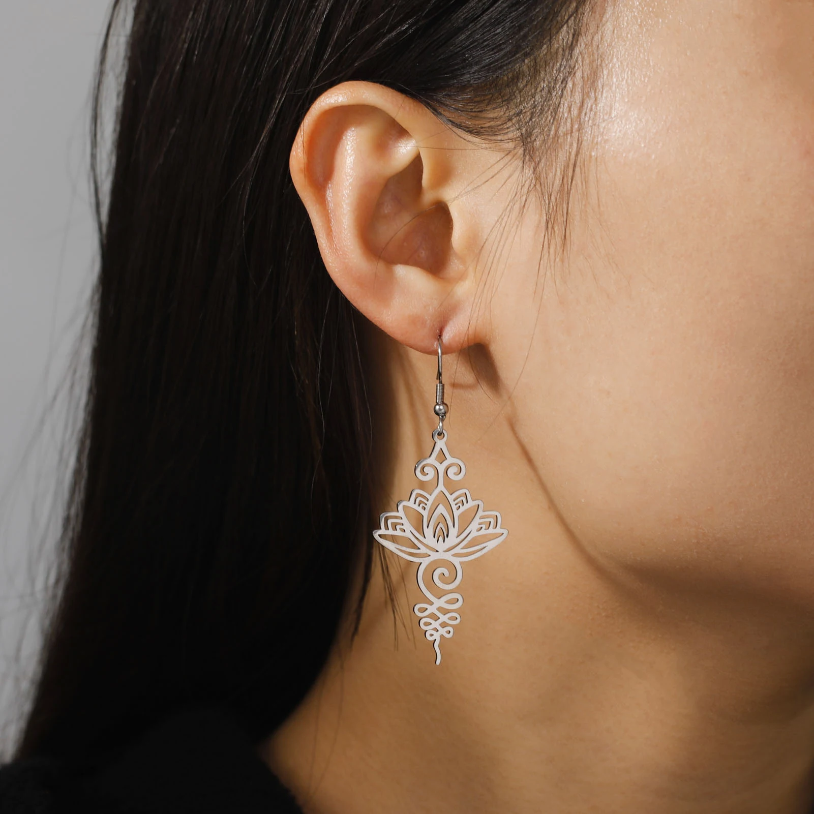 Yoga Lotus Earrings Sweet Cute Cartoon Flowers Girls Pendants Charms Fashion Earrings For Women Jewelry Everyday Wear Gifts