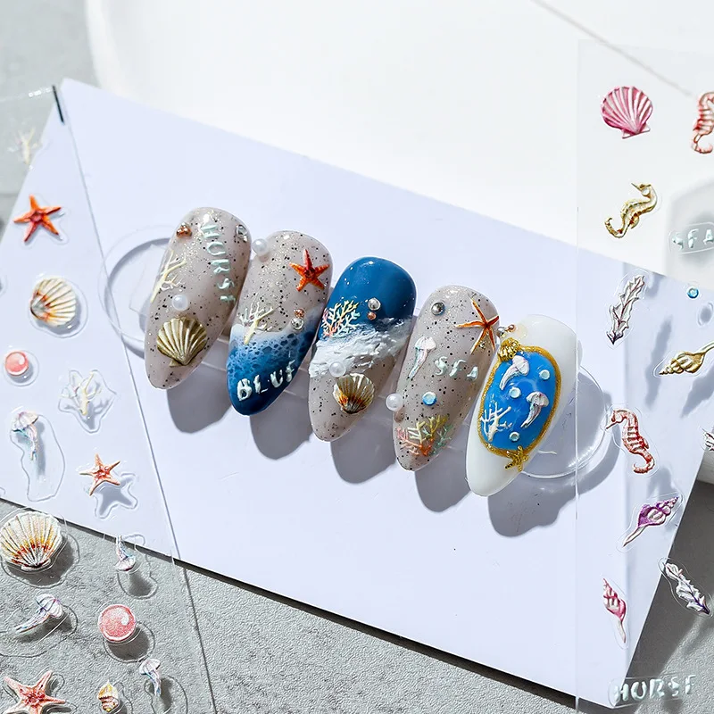 

Flower thin tough nail stickers adhesive nail stickers accessories Undersea World TS1289 nail art decorations