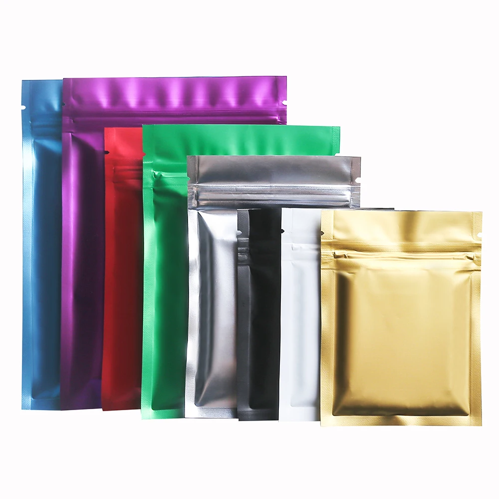 100 шт. различные цвета майларовые пакеты с застежкой-молнией кофе чай хранение