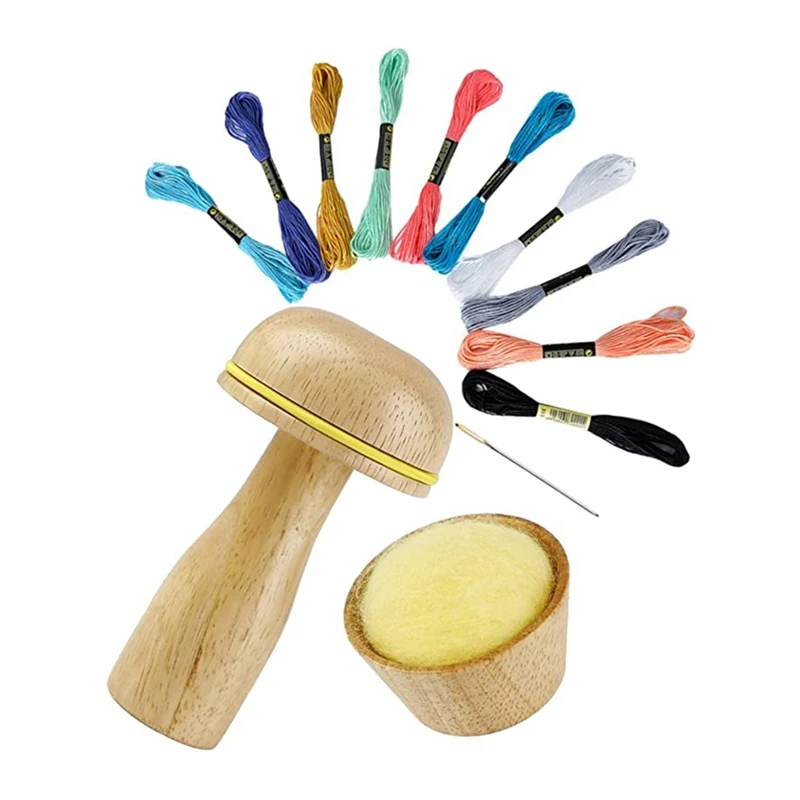 

1Set Solid Wooden Darning Mushroom Patchwork Tool For Mending Clothes And Socks Weaving Crafts DIY Sewing Accessories