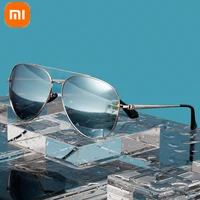 new xiaomi mjia mens sunglasses anti uv400 driving travel round metal full frame polarized glasses cycling glasses 8259