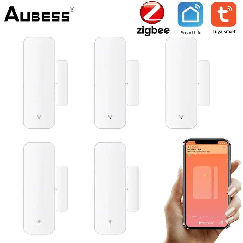 

Датчик окон и дверей Tuya Smart Zigbee, детектор с дистанционным управлением через приложение и поддержкой Alexa и Google Home