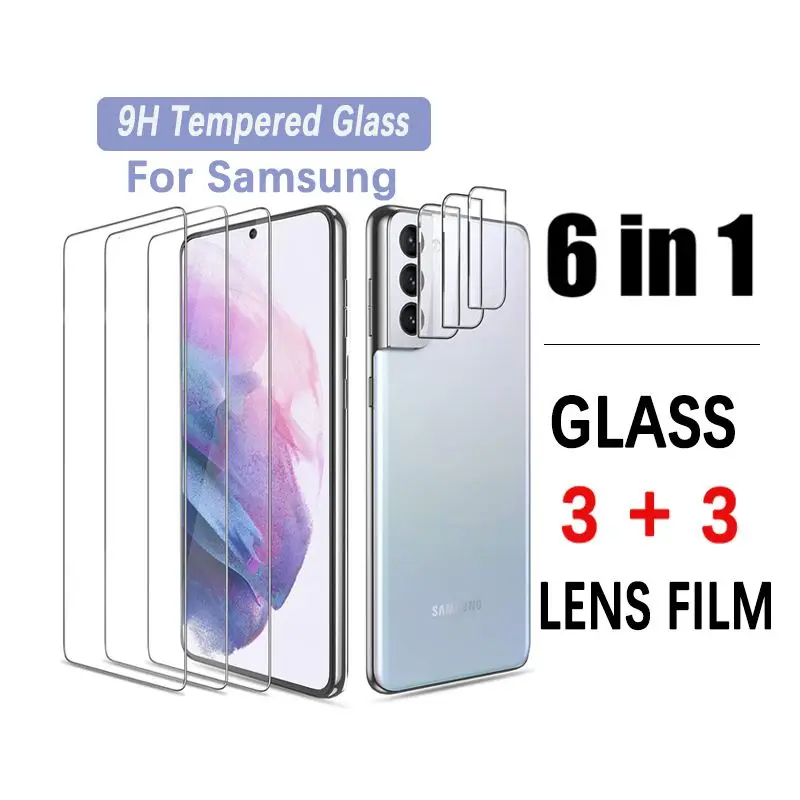6IN1 Camera Lens Film For Samsung S22 Plus A72 71 52 51 70 50 HD Screen Tempered Glass A40 30 42 41 32 31 22 21 20 - купить по