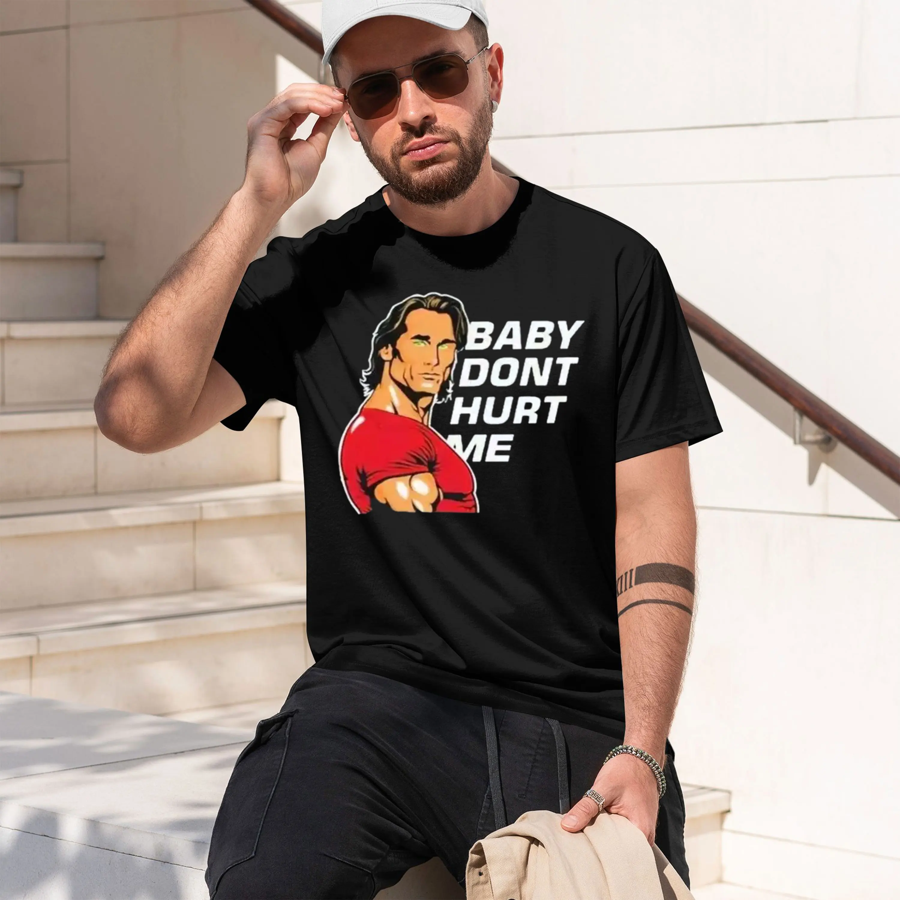 Фото Футболка Baby n't Hurt Me, модная спортивная футболка для любителей фитнеса, 100% унисекс, повседневная летняя футболка, европейский размер 80019 2026, новая модель №1