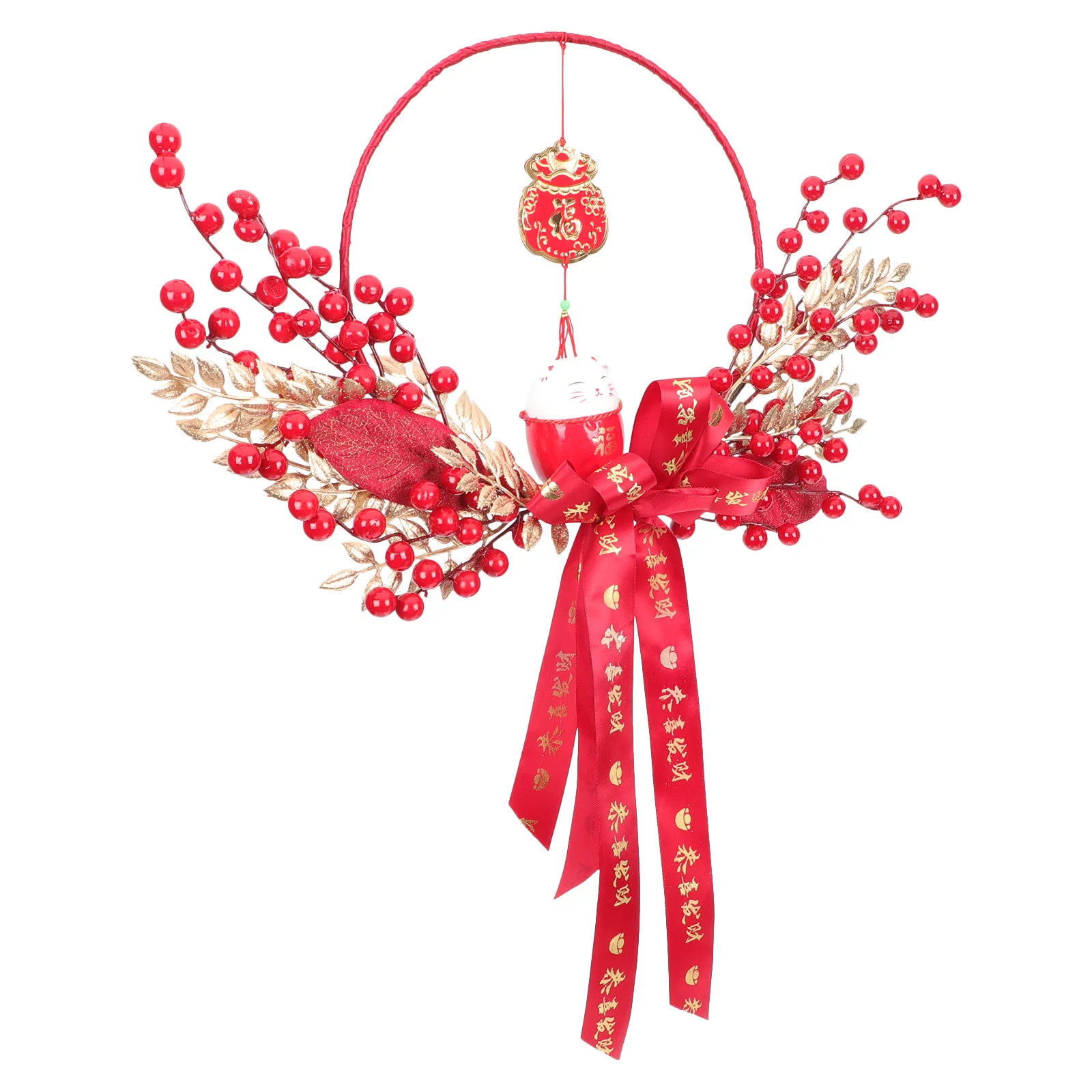 

Decorative Window Hanging Adornment Delicate Wreath with Bowknot Design