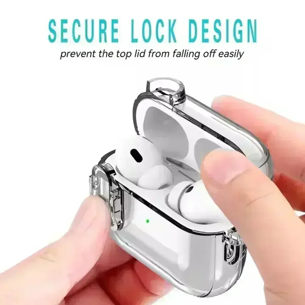 Для Airpods 4 поколения чехол для Apple простая пряжка защитный от падения прозрачный