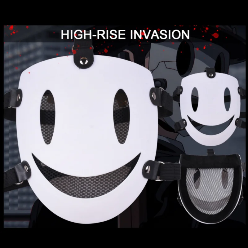 

LED Plastics Mask Cosplay Japan Anime High-Rise Invasion Sniper Tenkuu Shinpan Costume Accessory Halloween Masquerade Party Prop