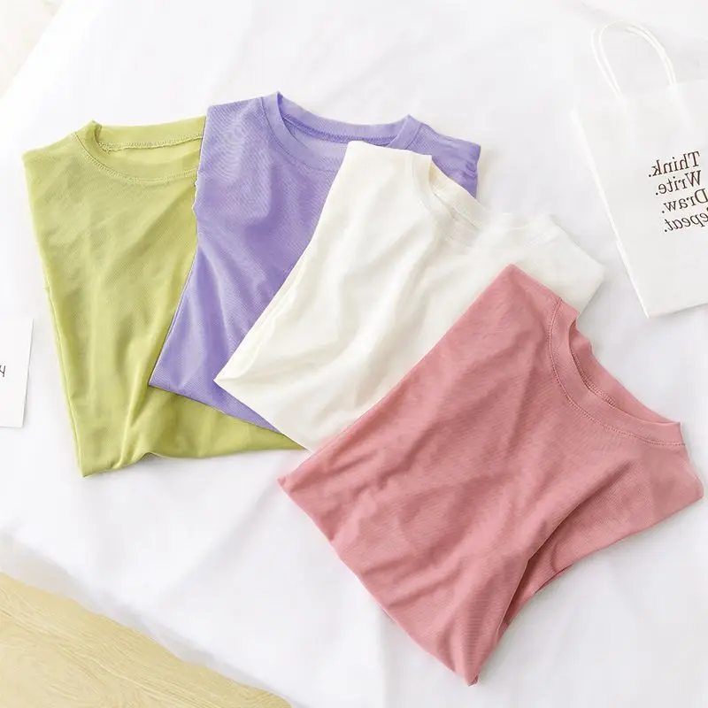 OUMEA женские летние милые сетчатые Топы с длинным рукавом и круглым вырезом