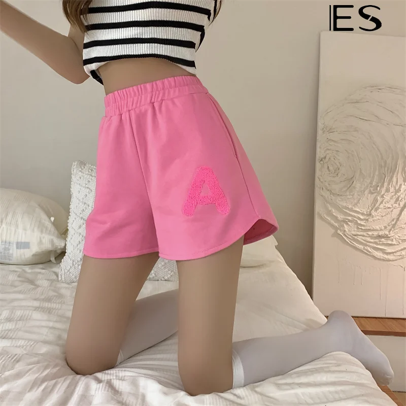 ES Big fish scale hair coil shorts women's towel embroidered bright color