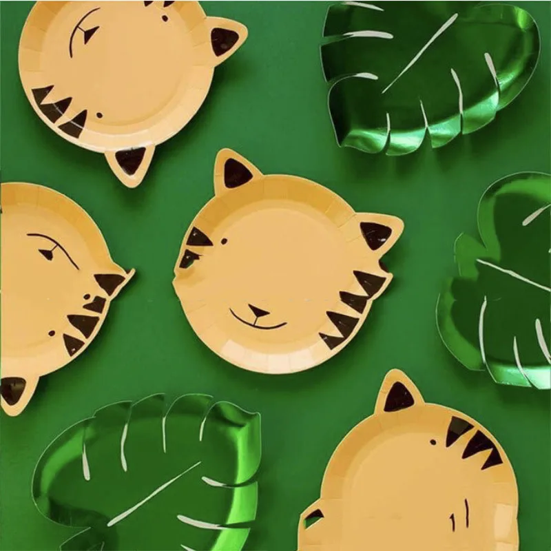 Бумажная тарелка в виде черепахи с листьями гавайская модель принадлежности для