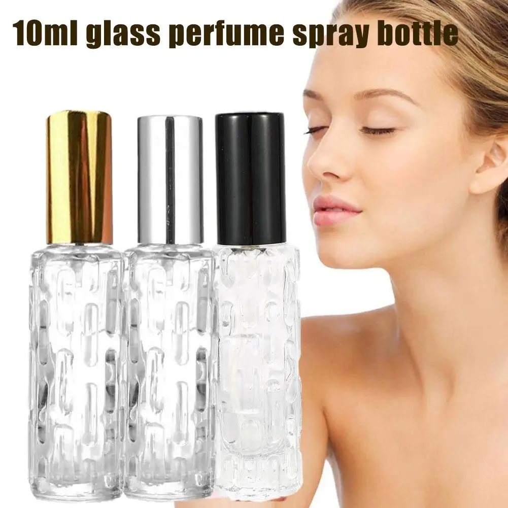

1pc-10ml glass perfume spray bottle Aluminum spray perfume head press empty bottle bottle dispenser W5T2