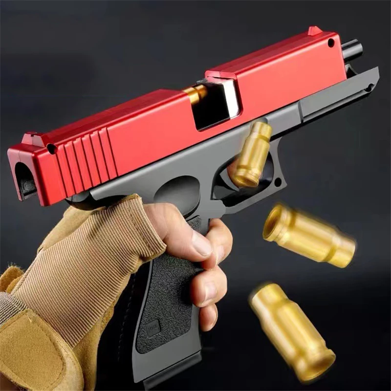 

Glock Shell Throwing Pistol Gun Toy EVA Soft Bullet Toy Gun Aiming Training Pistol airsoft for Boys Simulation CS Game Gun Model