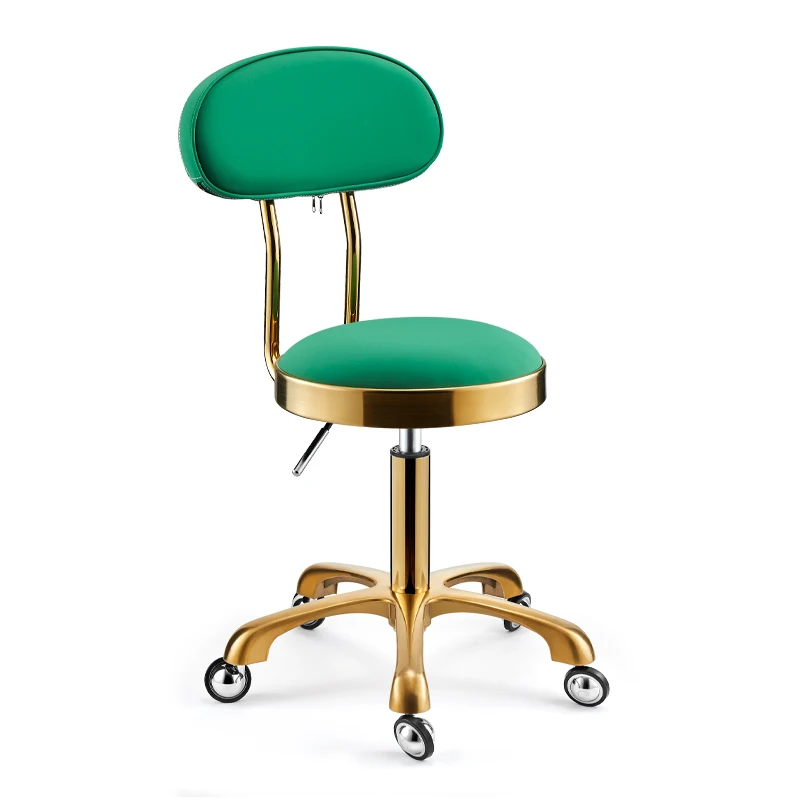 

Парикмахерские стулья, кожаные круглые стулья для салона красоты и маникюра, парикмахерские стулья для бритья, вращающийся стул для косметолога с колесами