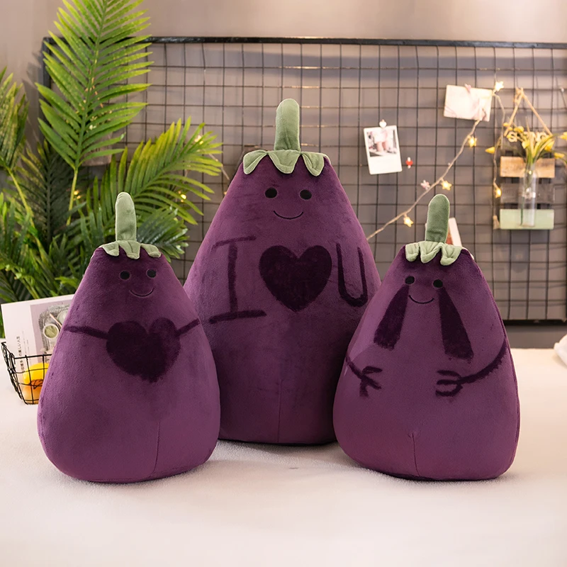 

55cm Cute Soft Mr. Eggplant Plush Toys Office Nap Stuffed Animal Pillow Home Comfort Cushion Christmas Gift Doll for Kids Girl