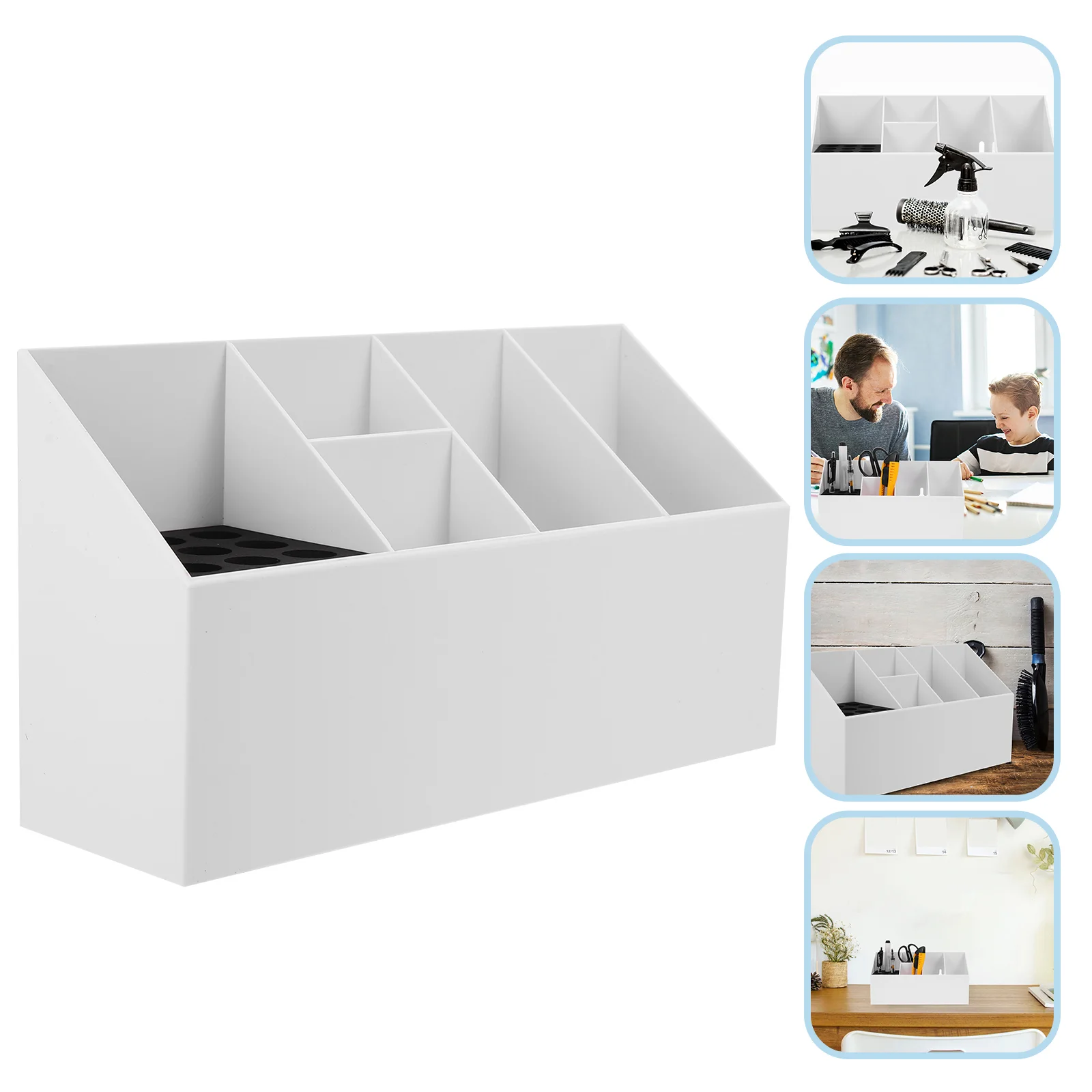 

Hair Organizer Holder Hairdressing Scissors Storage Shears Comb Stand Box Haircut Clip Combs Barber Desktop Salon Rack Tools