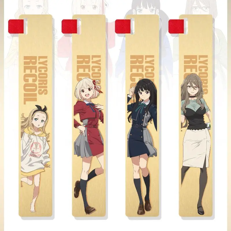 

Anime Lycoris Recoil Nishikigi Chisato Inoue Takina Nakahara Mizuki Kurumi Creative Metal Bookmark Ruler Pendant Present Gift 1