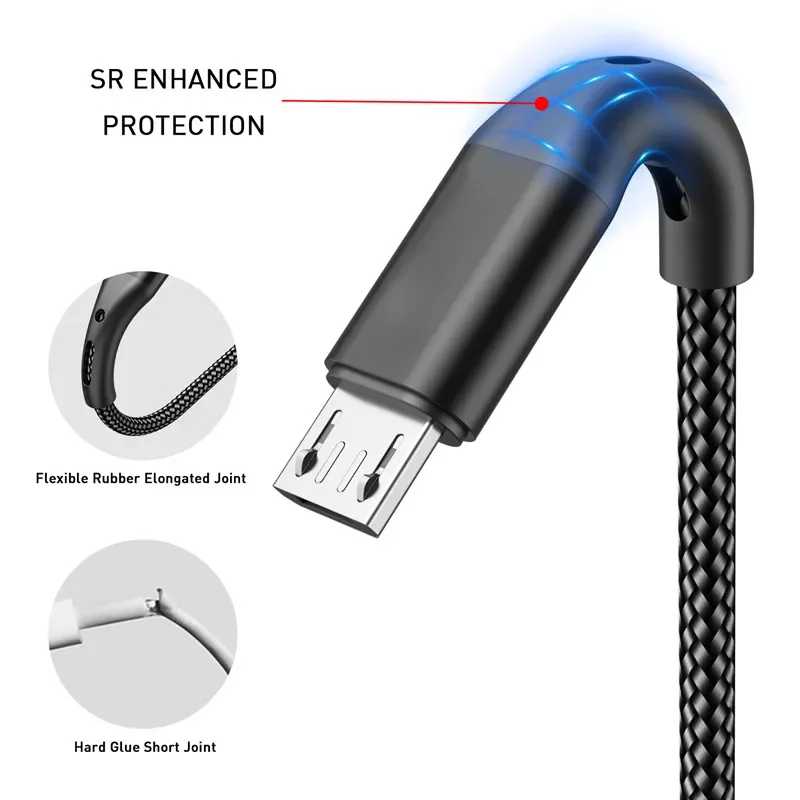 

3A Micro USB Fast Charge USB Data Cord S6 Redmi Note 4 Microusb Mobile
