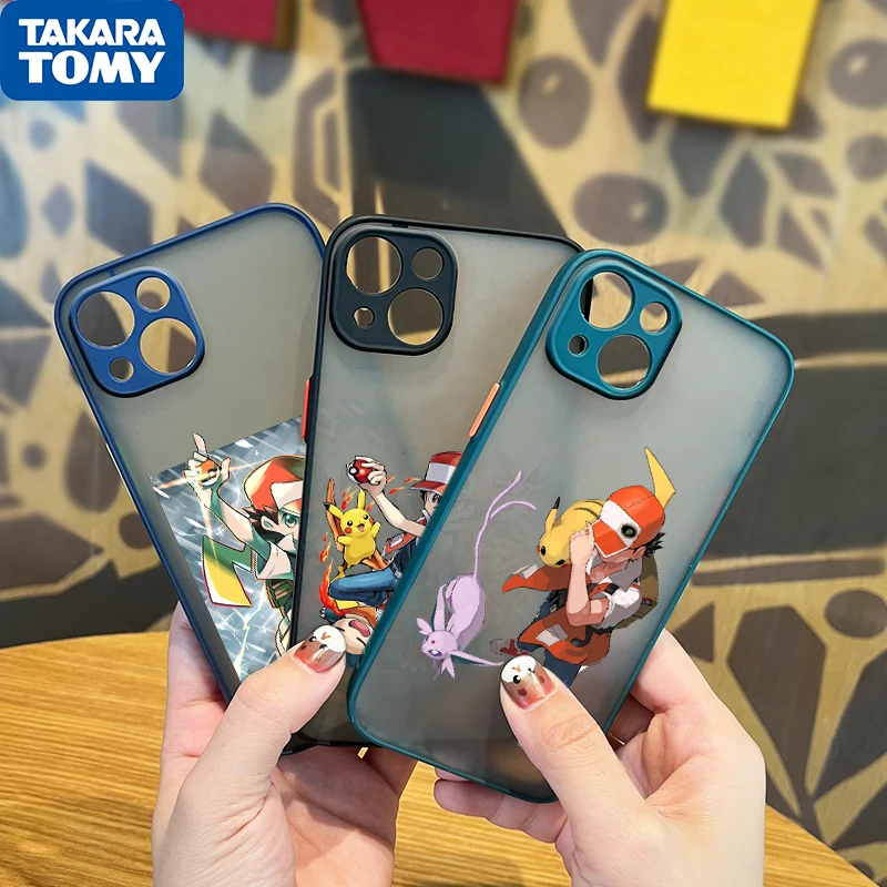 

Anime Digimon Pikachu For Apple iPhone 13 12 11 Pro Max Mini XS Max X XR 6 7 8 Plus Frosted Translucent Phone Case Funda Cover