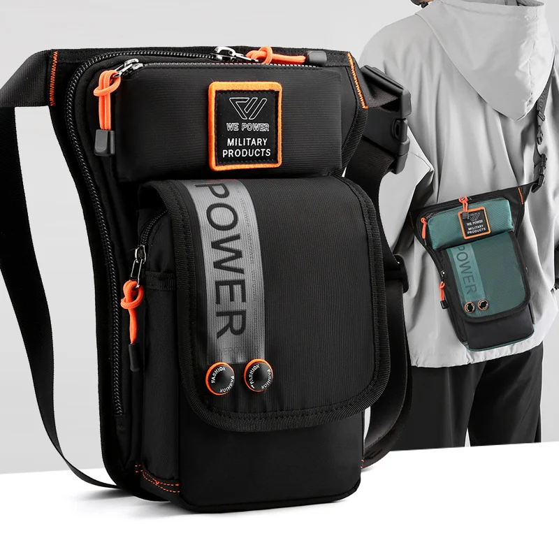 

Bag Fanny Quality Belt Men's Travel Bag Drop Bum Crossbody Bags Boy Thigh Hip Fashhion Motorcycle Ride High Pack Nylon Leg Waist