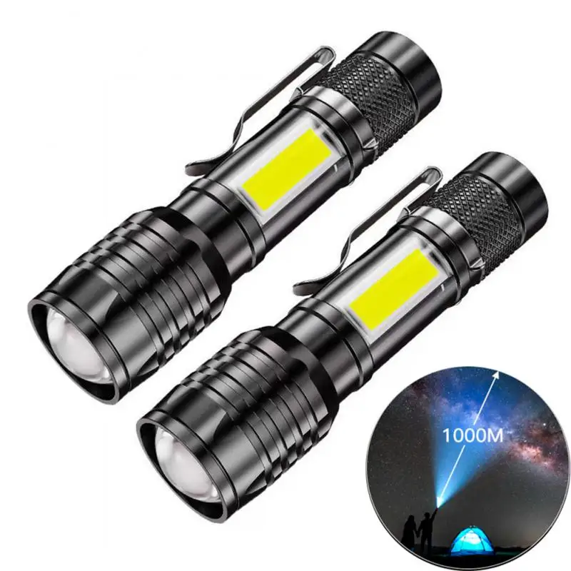 

1/2 шт. светодиодный COB-светильник 1000 люмен Фокус зума водонепроницаемый мини-светодиодный фонарик Фонарь для кемпинга светильник тический ф...