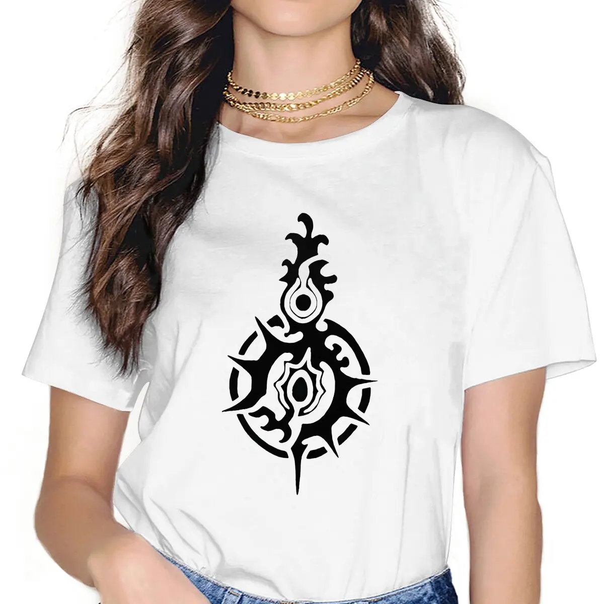

Caim Emblema Women Tshirts Drakengard Drag-on Dragoon ARPG Game Grunge Vintage Female Clothing Loose Graphic Clothes