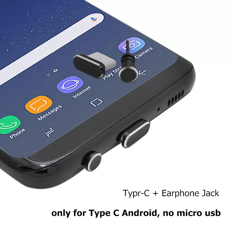 

Colorful Metal Type C Charging Port Anti-Dust 3.5mm Earphone Jack Dust Plug For Samsung S10 Phone Accessories free shipping