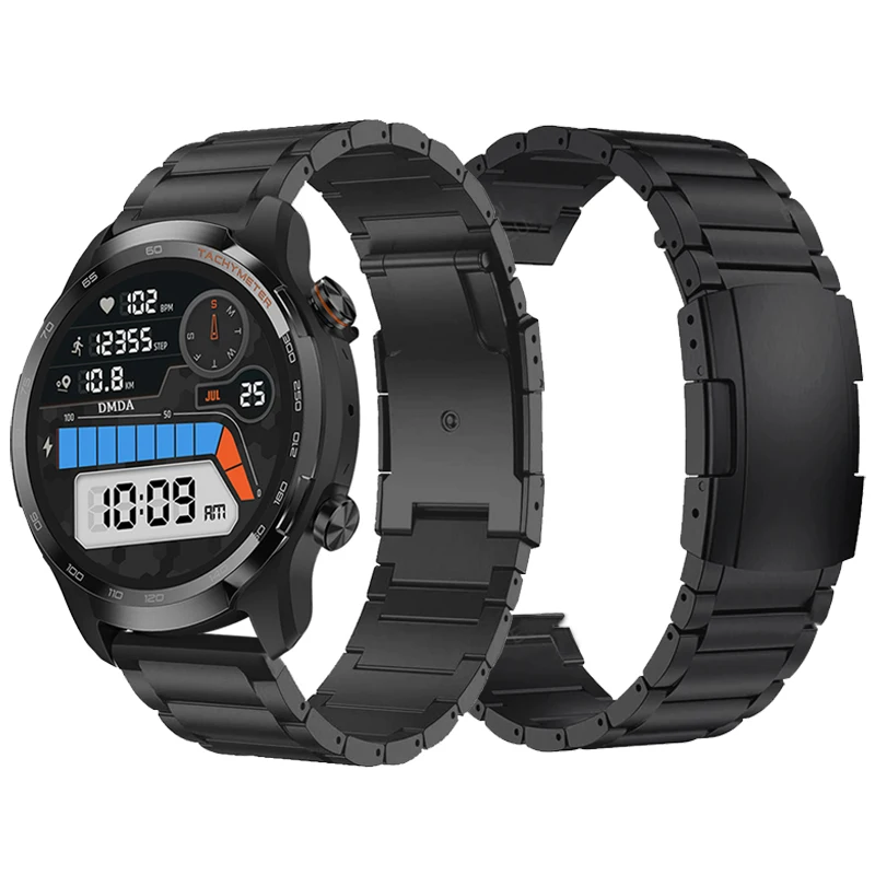 

Ремешок титановый для TicWatch Pro 3, металлический браслет с GPS для Ticwatch Pro X/2021/Pro 3 LTE/GTX/E3/S2, 20 мм 22 мм