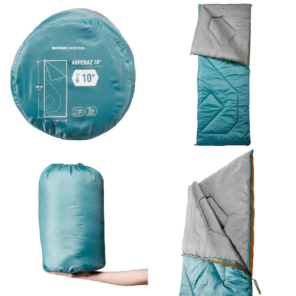 

-Мягкий и удобный. Удобный и мягкий синий прямоугольный спальный мешок 50 °F для кемпинга в холодную погоду