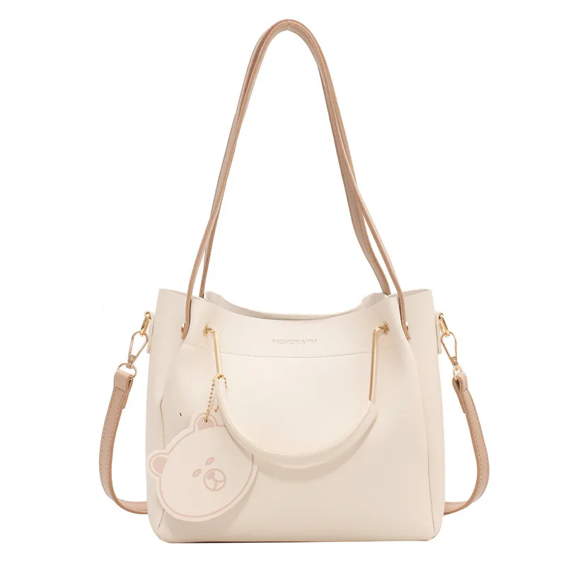 Fashion Bucket Women Bags New Portable Shoulder Bag Women Bucket Messenger Bag with Pendant Large Capacity