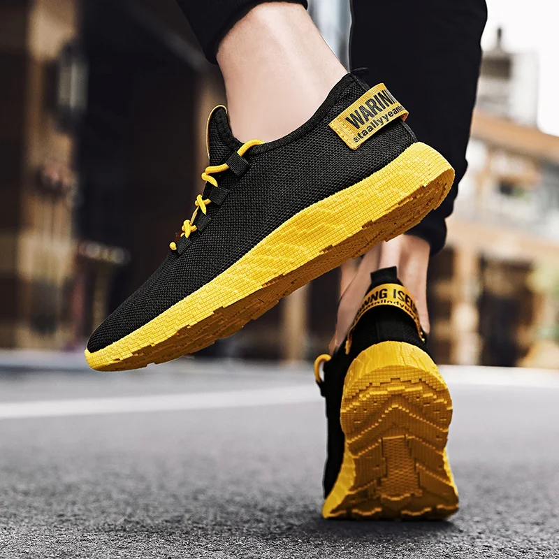 Hot Sale Knit Men's Running Shoes Lightweight Black Cheap Shoes Men Summer Breathable Male Jogging Sports Shoes Big Size 39-47