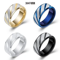 new ring europe and the united states new simple inner arc double bevel edge batch flower twill frosted couple ring female